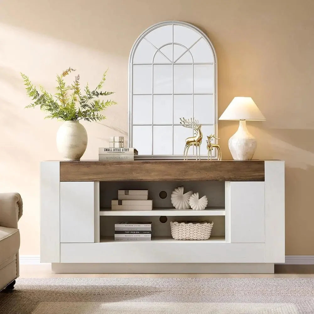 ern 70" TV Stand, Entertainment Center or TVs Up to 80", Media ole with Large Open Storage & Side Cabi, Thick Wood Design or Liv The Pet & Home Store