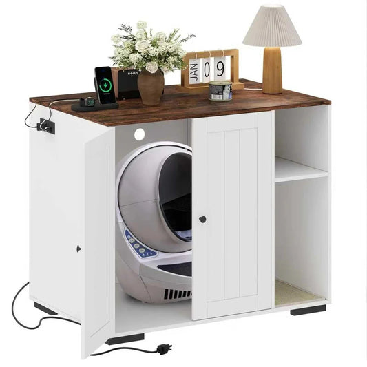 HiMISS Dog Proof Cat Litter Enclosure With Litter Collector The Pet & Home Store
