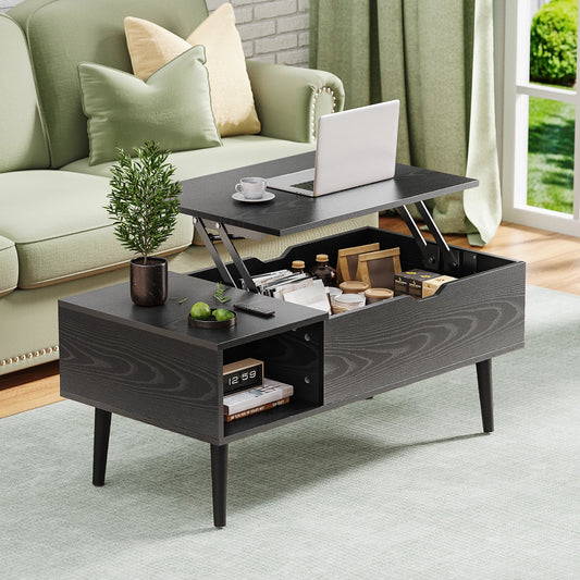 JHK Lift Top Coffee Table With Storage Shelf For Living Room