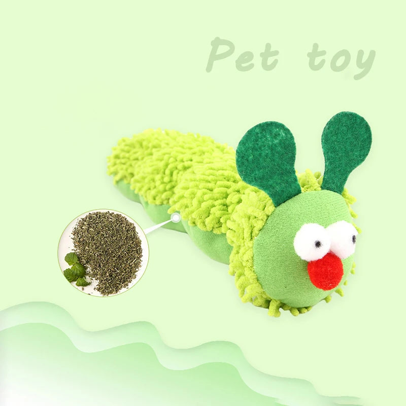 Caterpillar Cat Chew Toy With Catnip And Silvervine