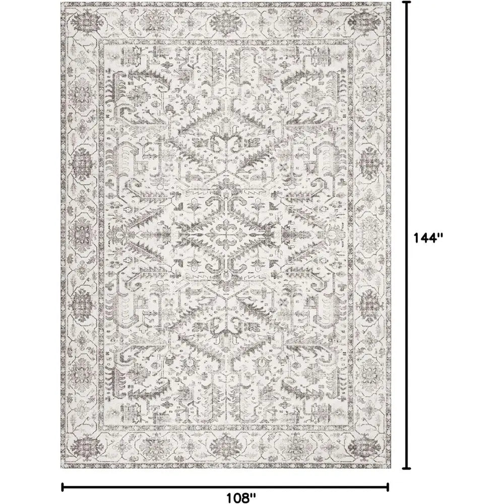 Soft Washable Vintage Area Rug Non Slip Polyester Living Room