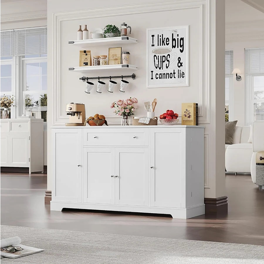 HiMISS Modern Sideboard Buffet Cabinet With Drawers And Shelves