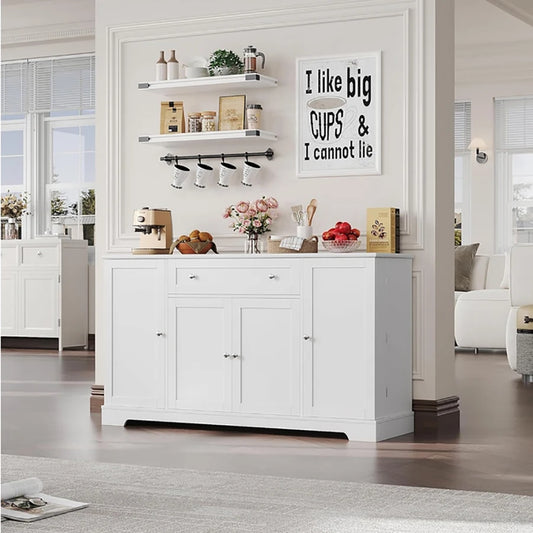HiMISS Modern Sideboard Buffet Cabinet With Drawers And Shelves