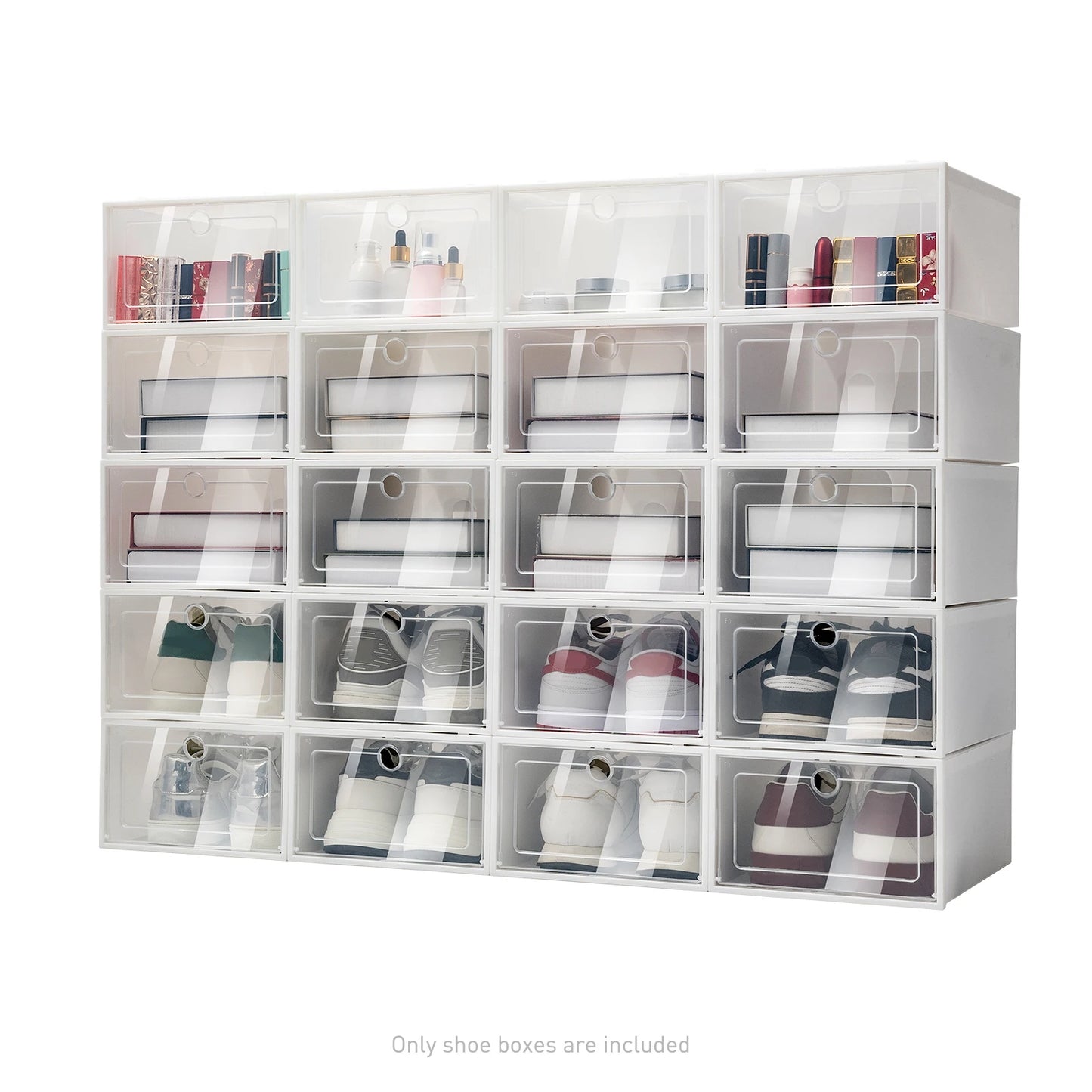 Plastic Foldable Shoe Boxes Set For Home Organizer