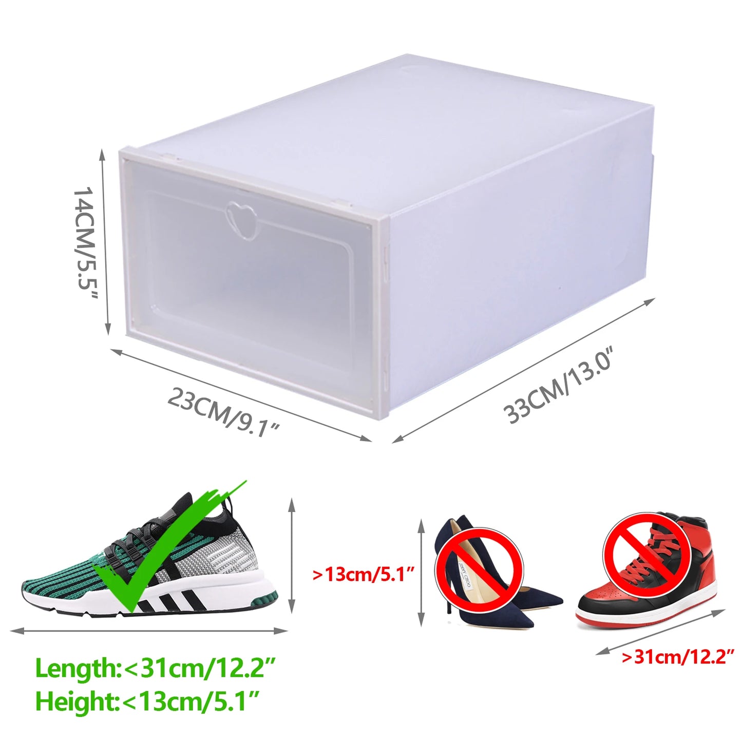 Transparent Stackable Shoe Boxes With Lids Pack Of 20