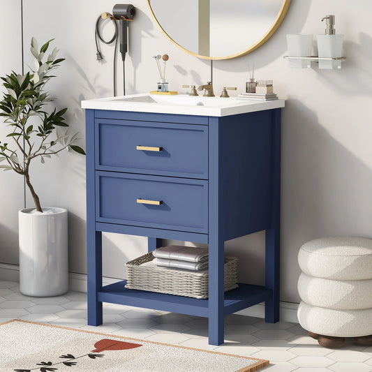 Sh.Kl Bathroom Vanity With Top Sink Free Standing Drawers