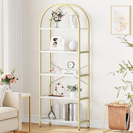 TWISTER.CK 5-Tier Arched Bookshelf Industrial Open Display