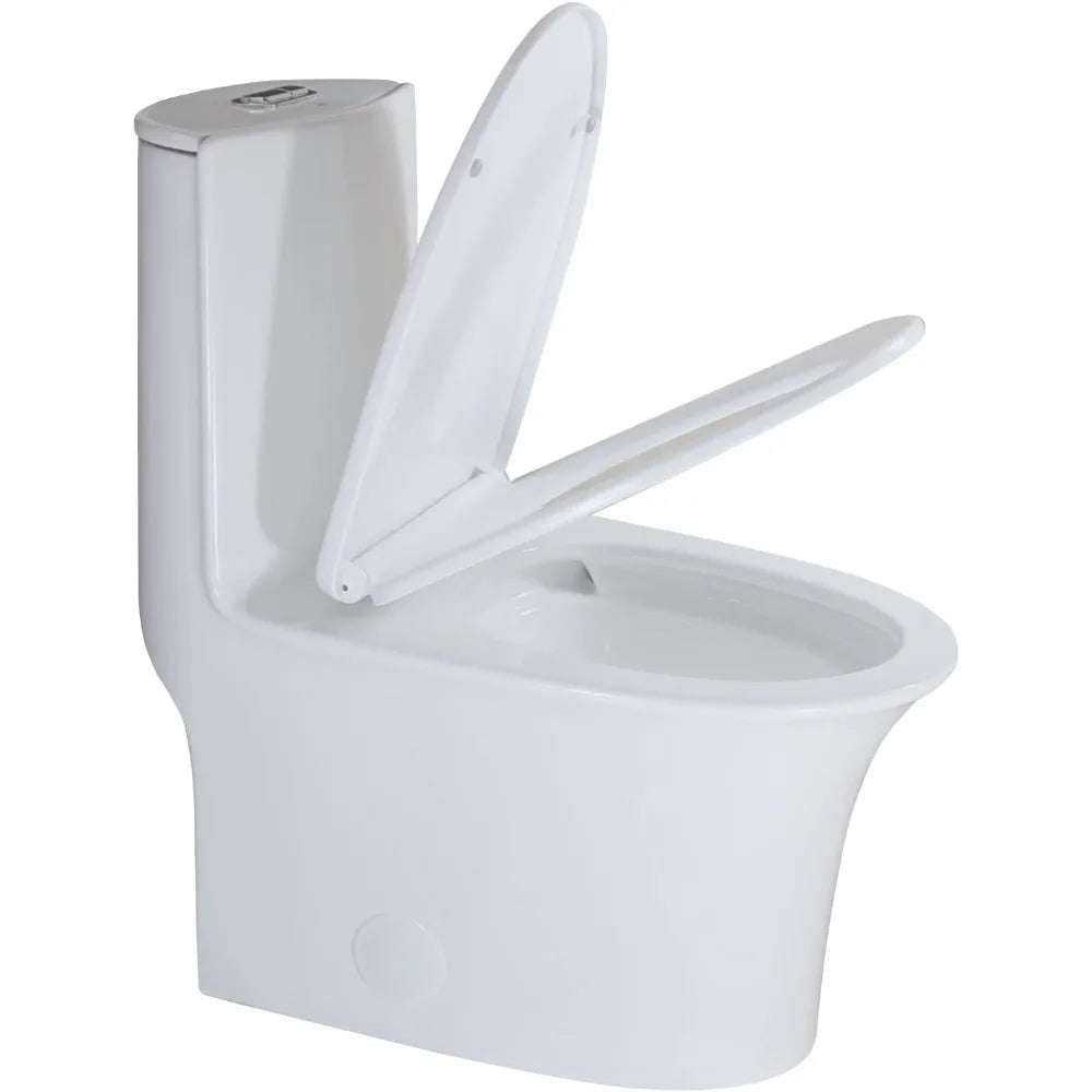 DAFIFY Modern Elongated One Piece Toilet With Tornado Dual Flush
