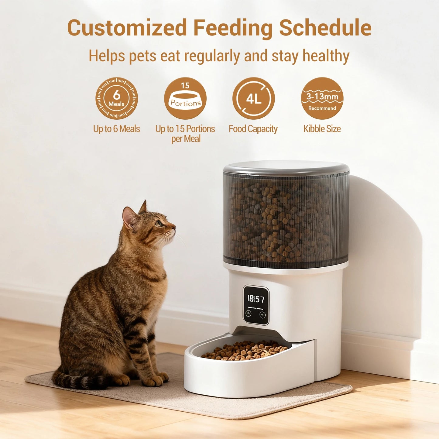 HiMISS Programmable Automatic Pet Feeder For Cats And Dogs
