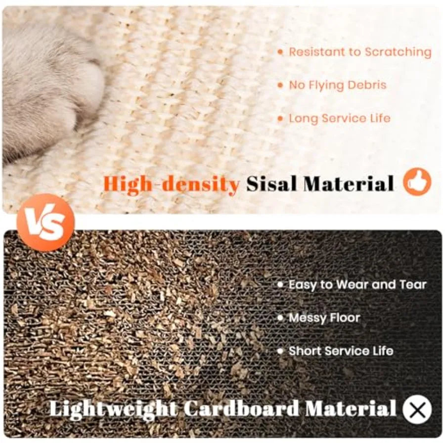 Cat Scratcher Natural Sisal Scratching Pad with Ball Track Spring Ball for Kitten Interactive Play Mental and Physical Exercise