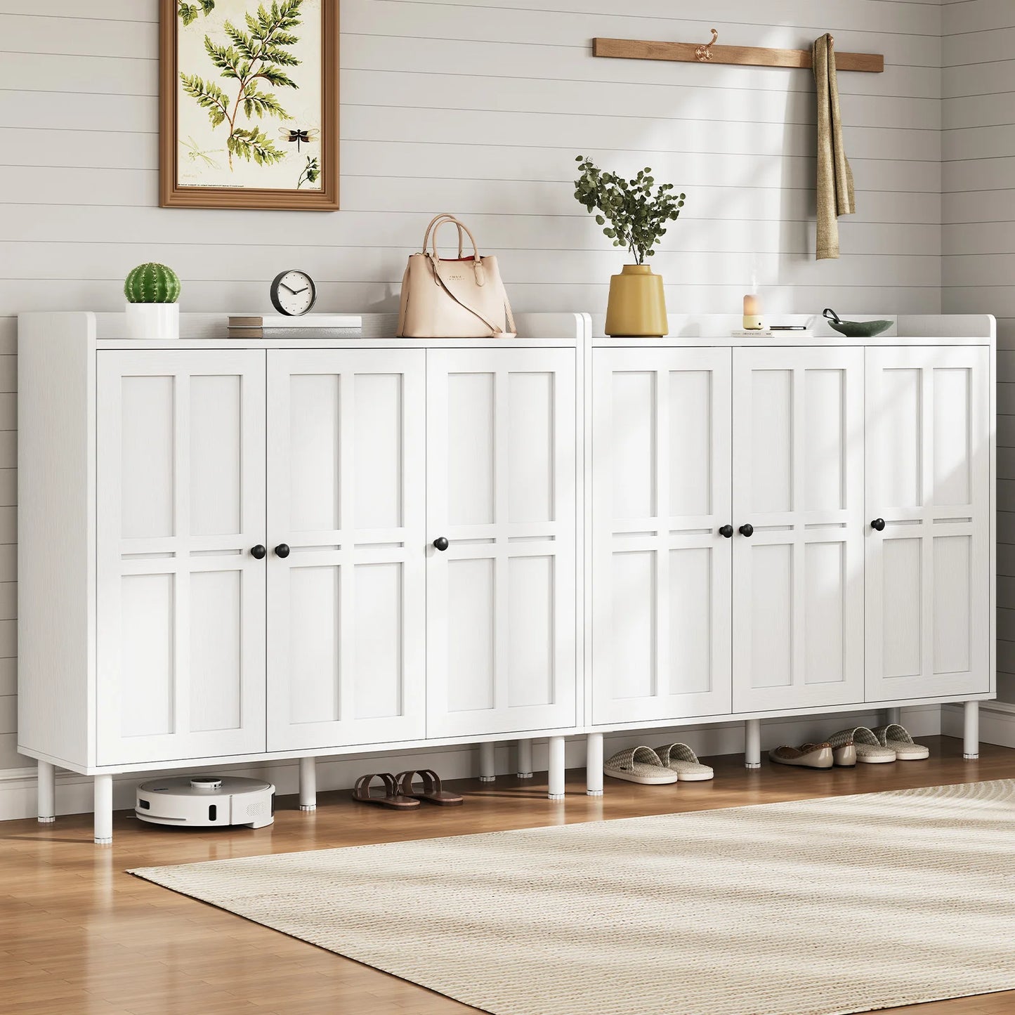 ONBRILL Shoe Cabinet With 3 Doors, 30 Pairs Storage