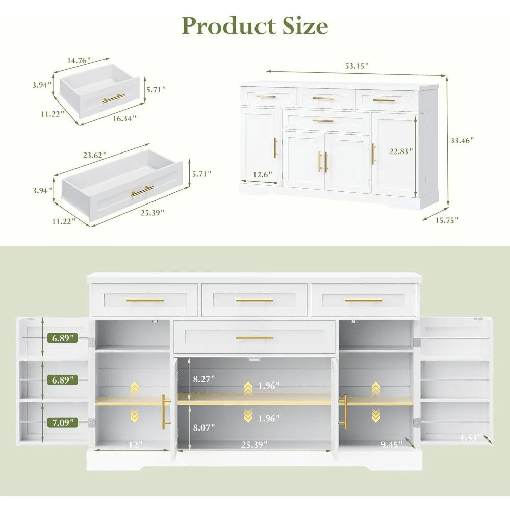 Concho Buffet Cabinet With Storage And Adjustable Shelves