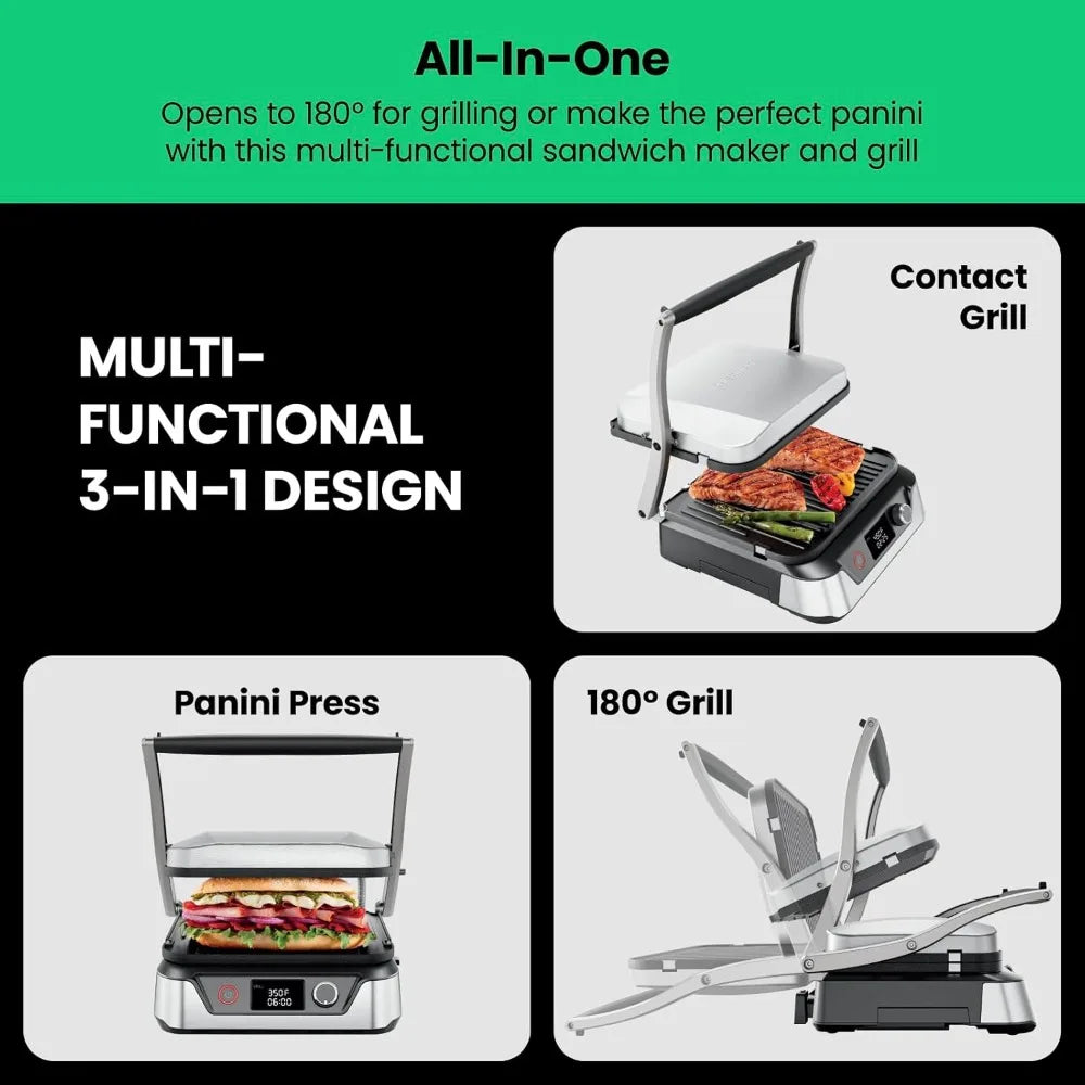 Chefman 5-In-1 Digital Panini Press Grill and Sandwich Maker