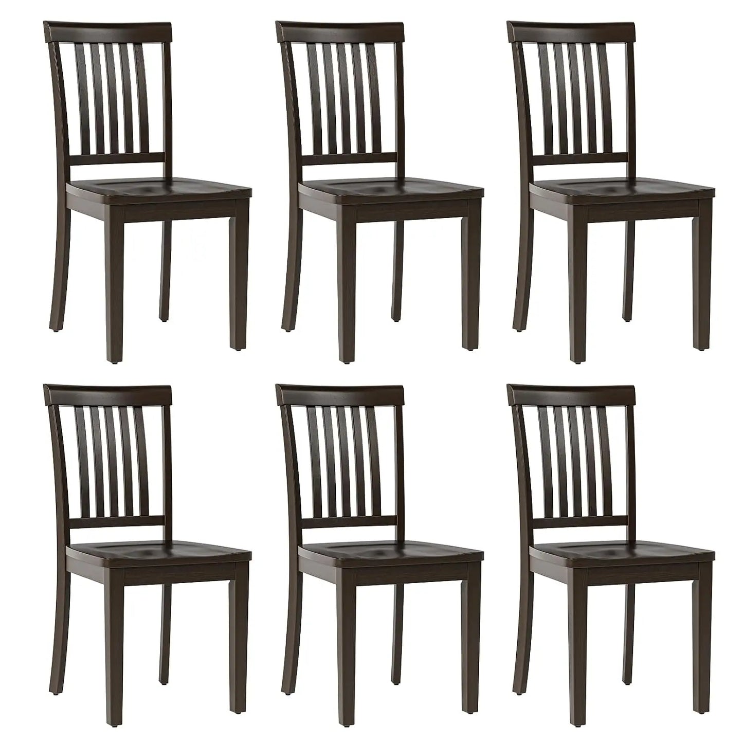 Farmhouse Solid Wood Dining Chairs Set of 6, Spindle High Backrest & 17.3in Wide Seat for Rustic Kitchen, Custom