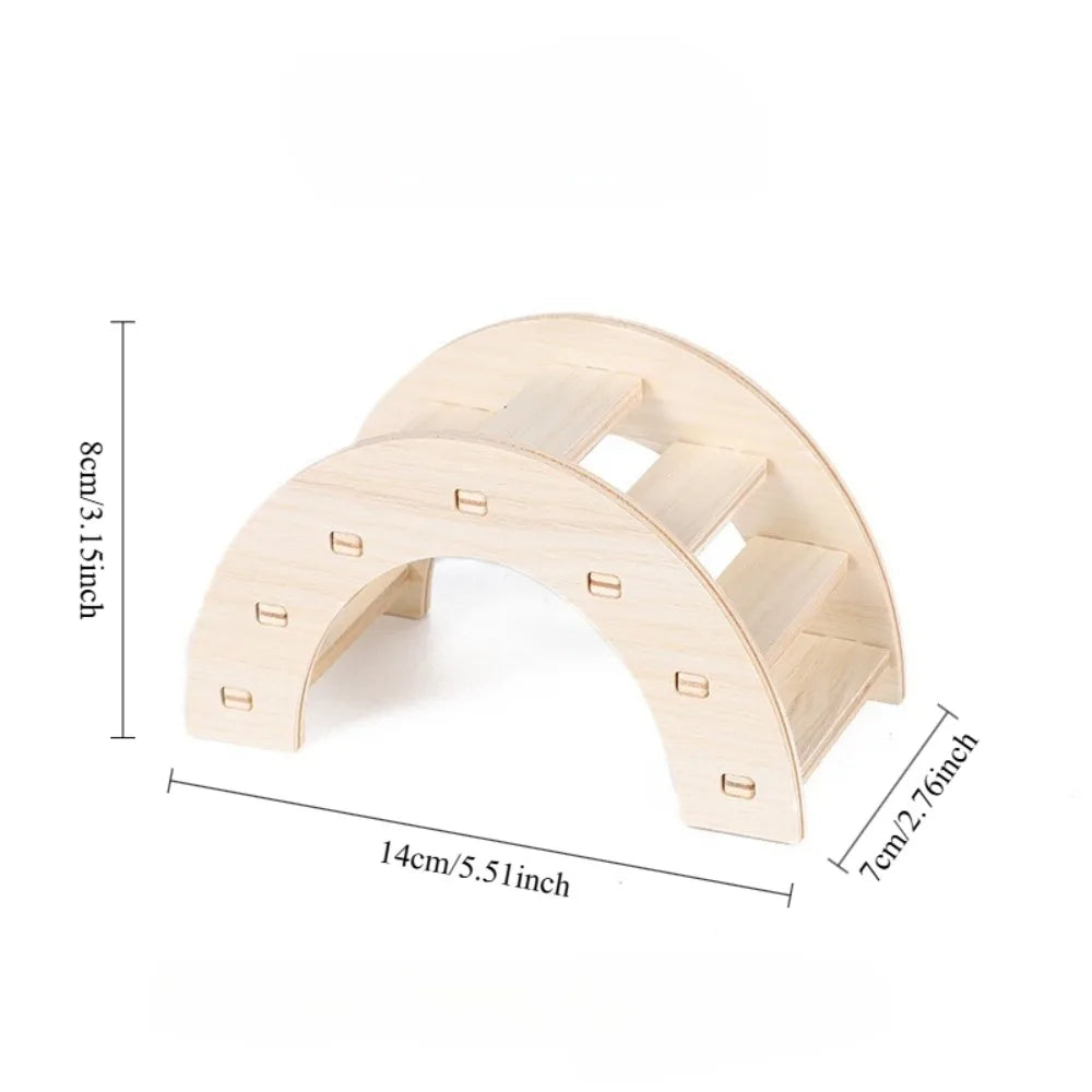 Hamster Wood Swing Toy Seesaw Bridge For Small Pets