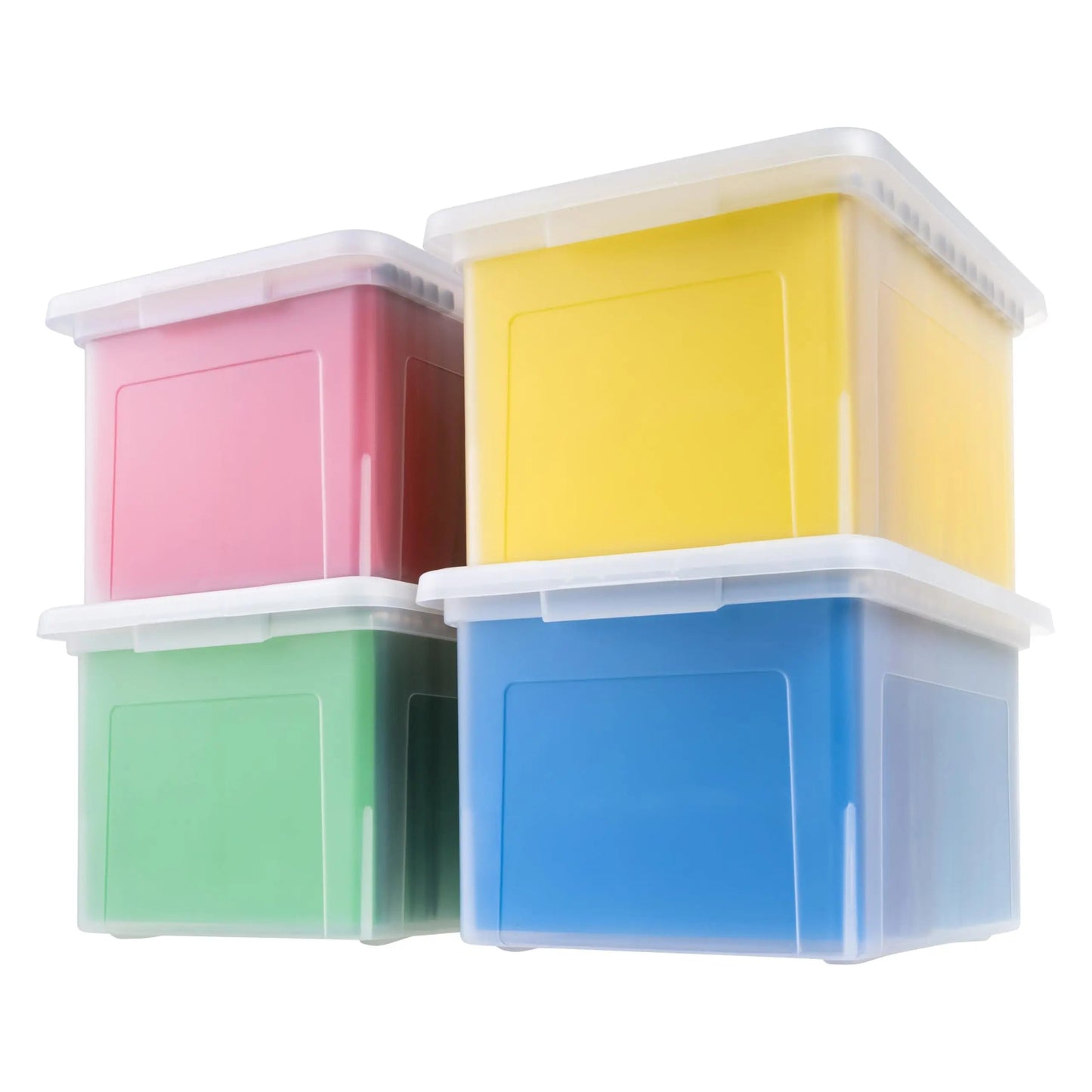 IRIS USA 4-Pack 35 Qt Clear Plastic File Box with Lid, Stackable Nestable Document Storage Organizer, BPA-Free Portable File Bin The Pet & Home Store