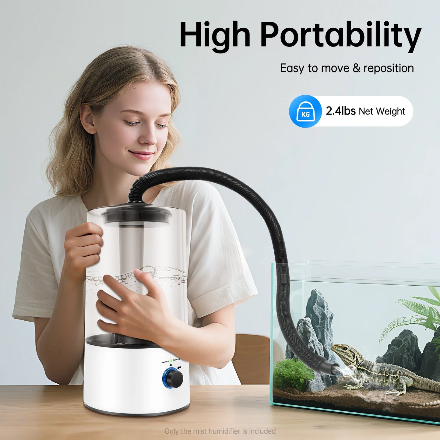 Reptile Humidifier Fogger With Adjustable Hose And Low Noise 25W