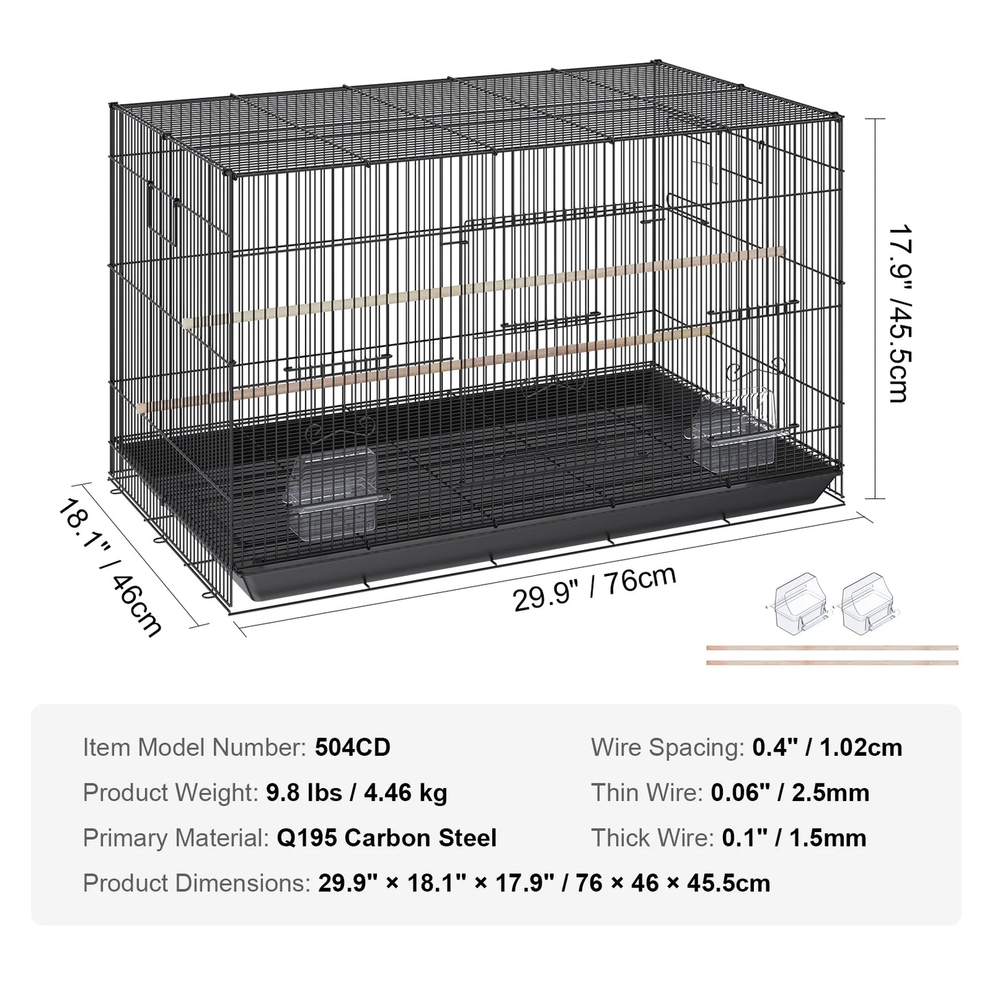SucceBuy Pet Bird Cage With Rolling Stand For Parrots Budgies