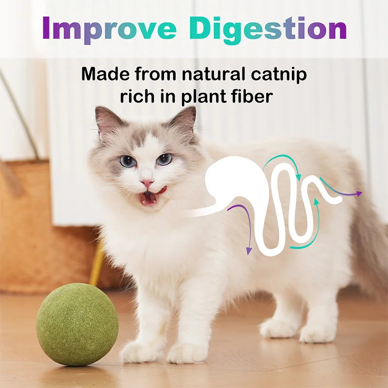 Natural Catnip Ball Toy For Cats Self-Hi Relieving Stuffy Indoor