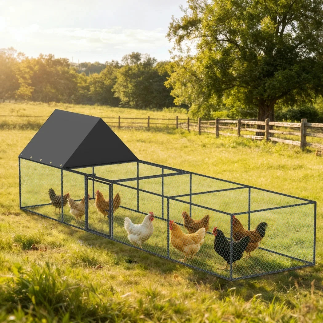 Large Chicken Coop Cage Outdoor Hen Poultry Cage Run Pen Fence Duck House with Nylon Netting Rabbit Hutch Run Nest Pet Cage The Pet & Home Store