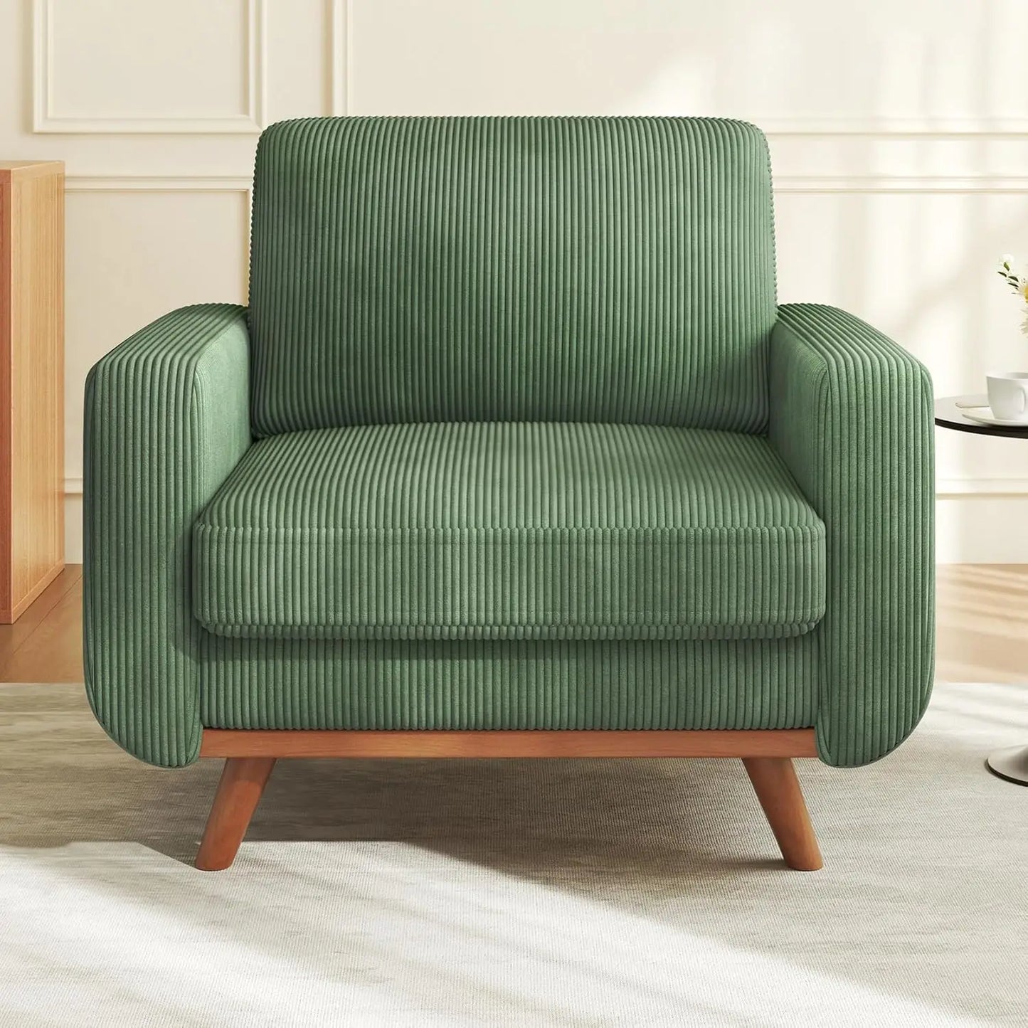 Corduroy L-Shape Modular Sofa With Movable Ottoman Sectional