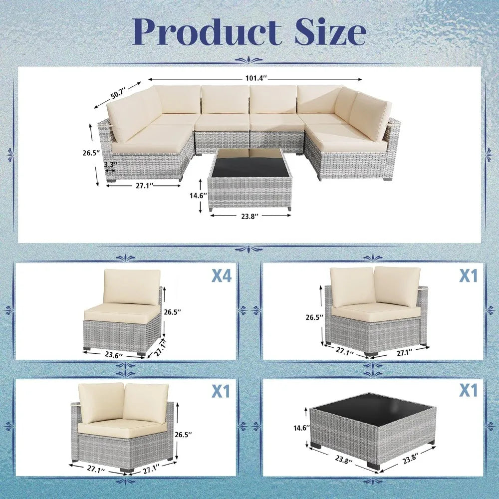 All Weather PE Rattan Modular Sectional Patio Set For Outdoors