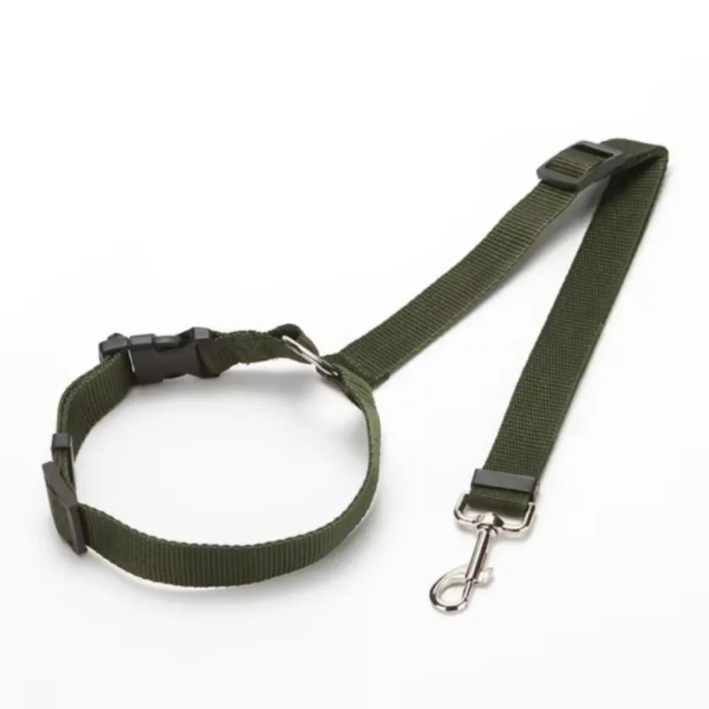 Nylon Two-In-One Pet Car Seat Belt And Leash Adjustable Harness