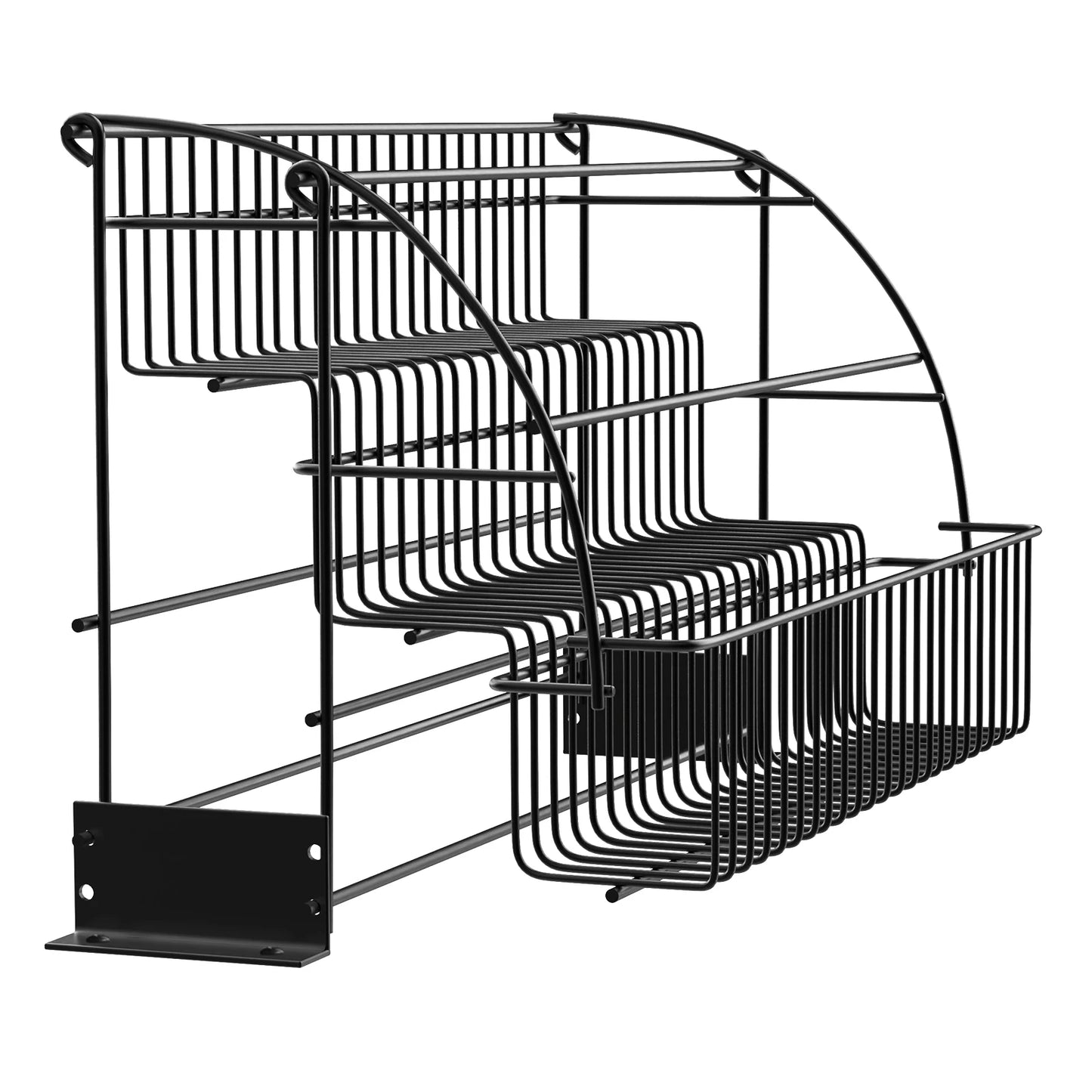 Bymaocar Three Tier Kitchen Spice Rack Cabinet Mounted Pull Down