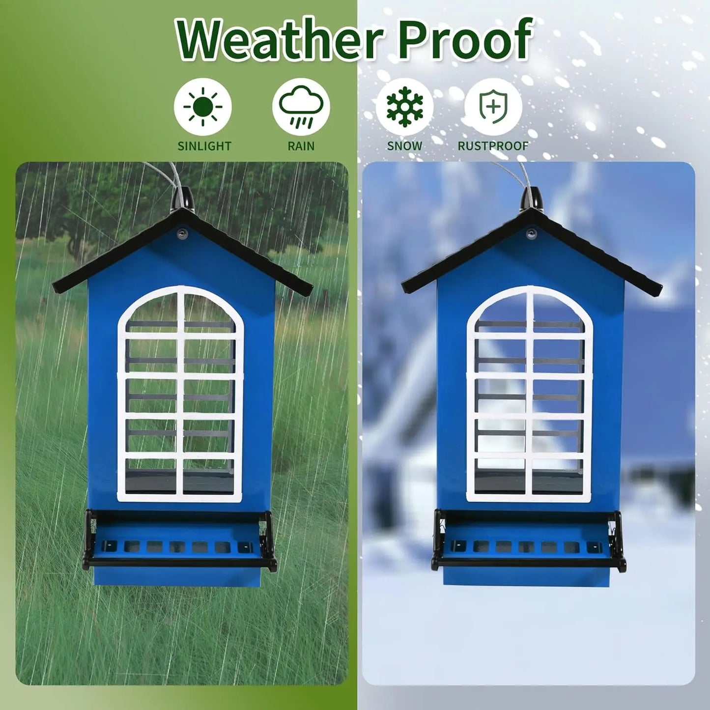 Squirrel Proof Hanging Bird Feeder With Weight Activated Perches