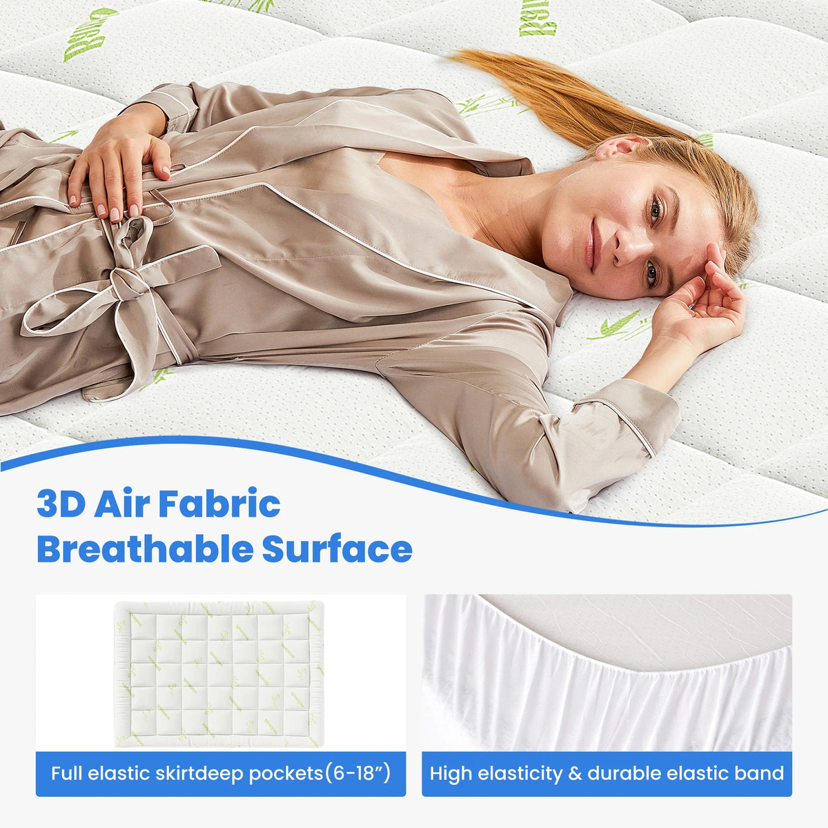 Soft Bamboo Mattress Topper (Various Sizes) The Pet & Home Store