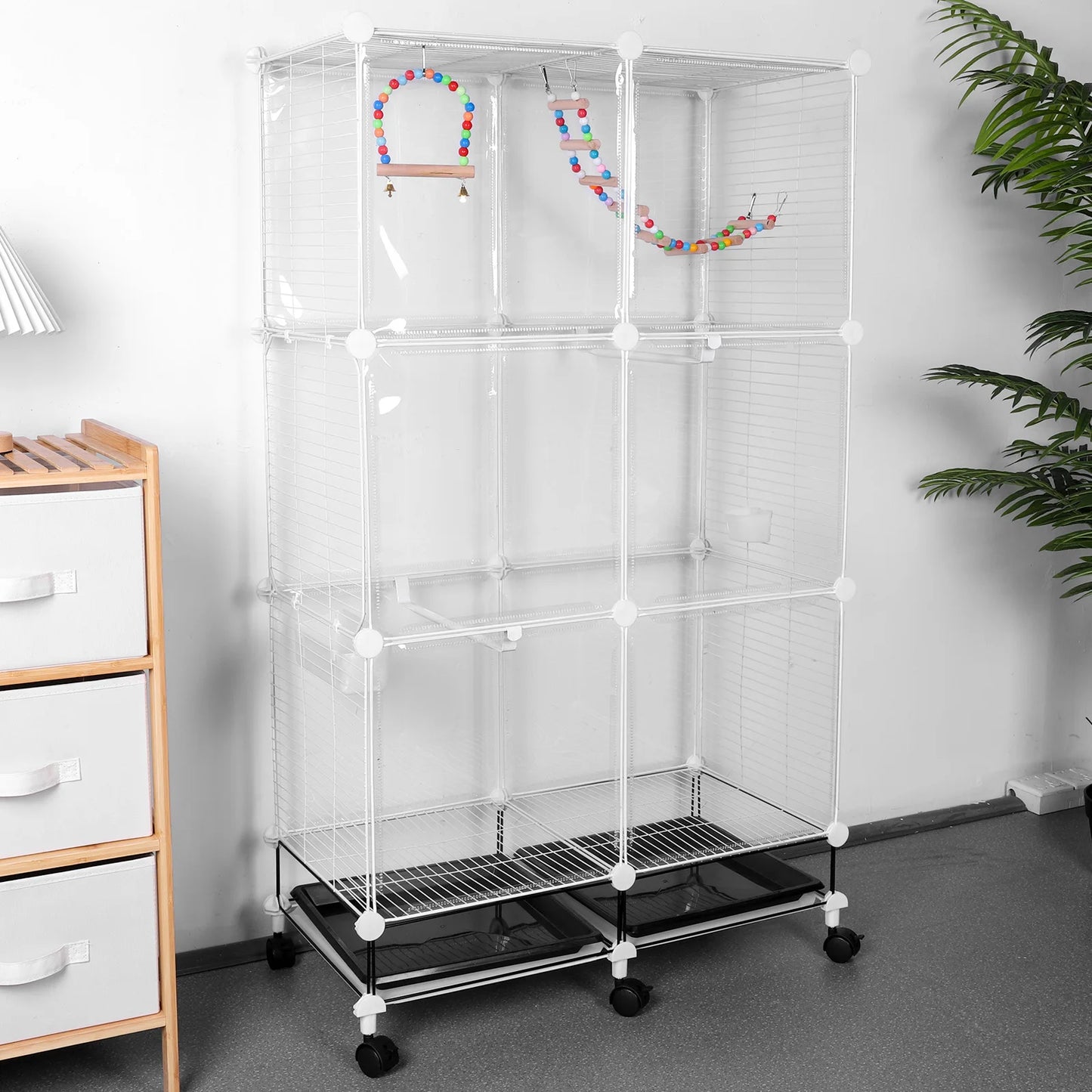 Large Bird Cage With Breeding Box And Removable Tray Aviary