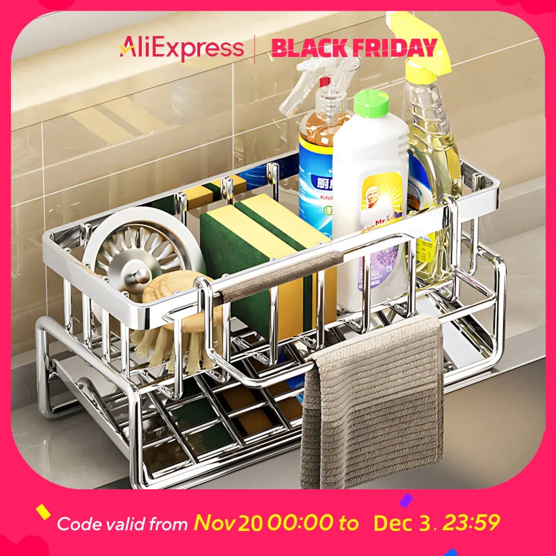 Stainless Steel Over Sink Kitchen Sponge Drying Rack Faucet Mount The Pet & Home Store