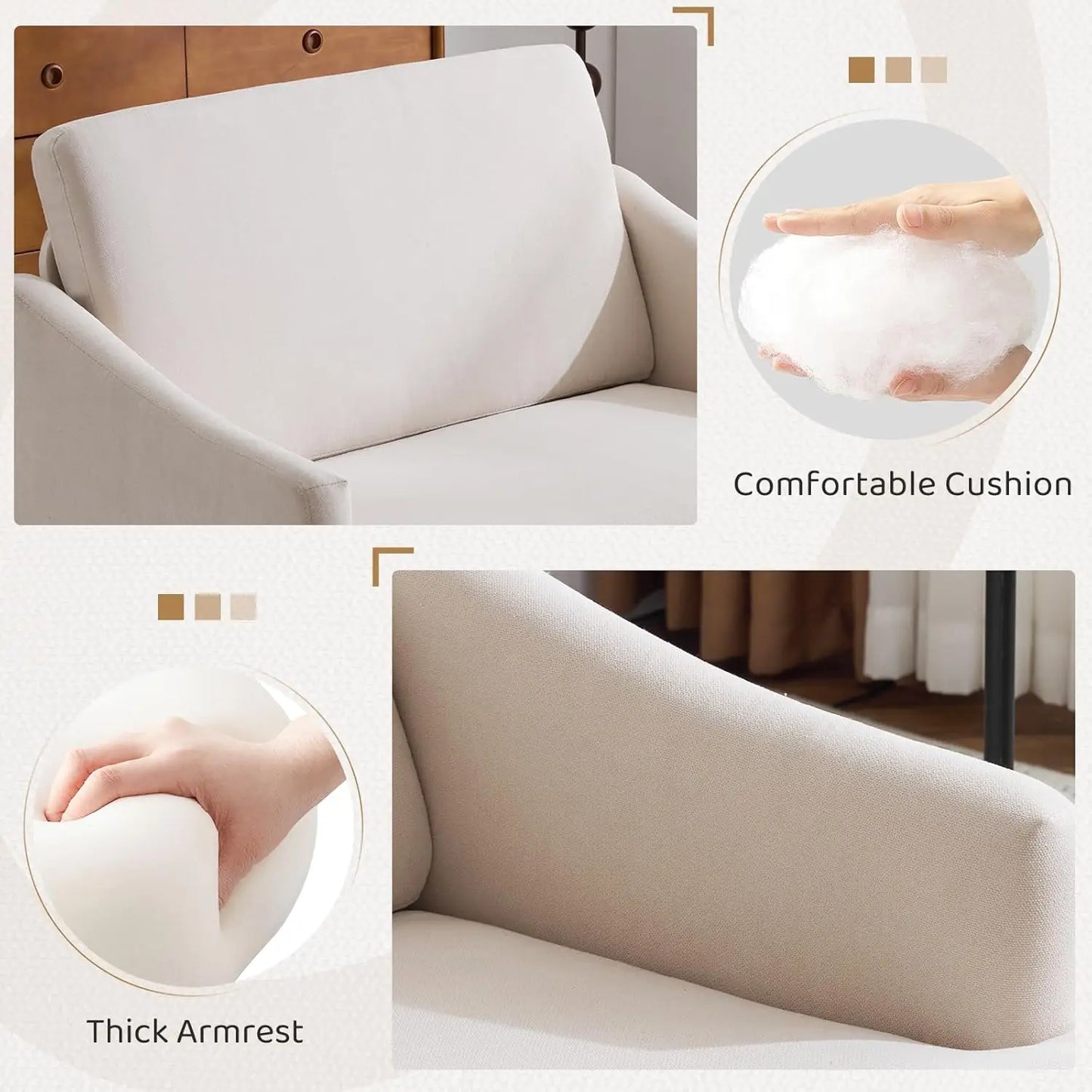 Oversized Accent Chair With Pillows And Modern Upholstered Armchair