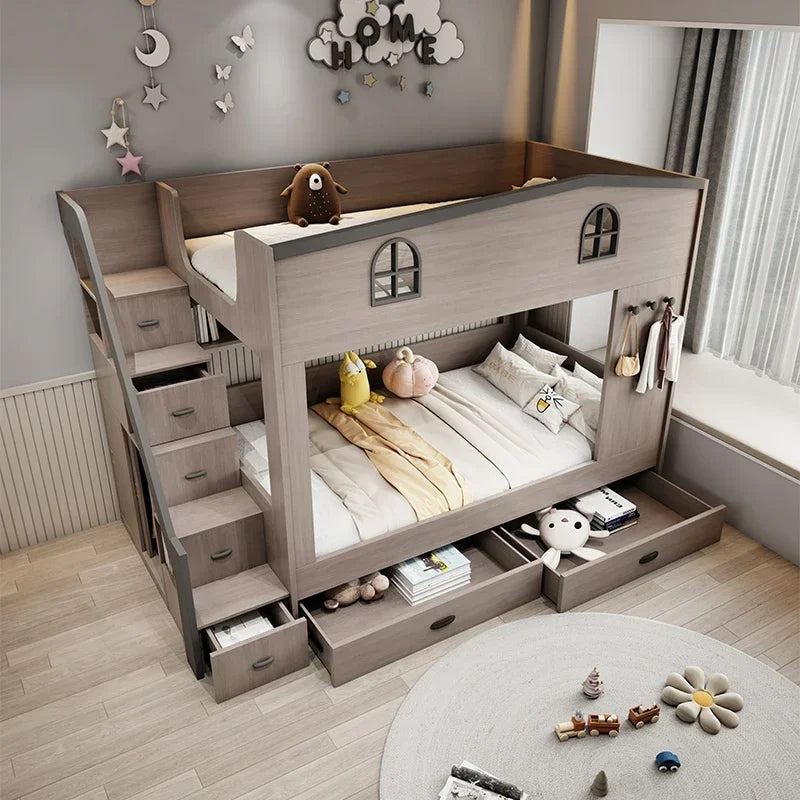 MDNG Bunk Bed With Drawers And Staircase Loft For Kids