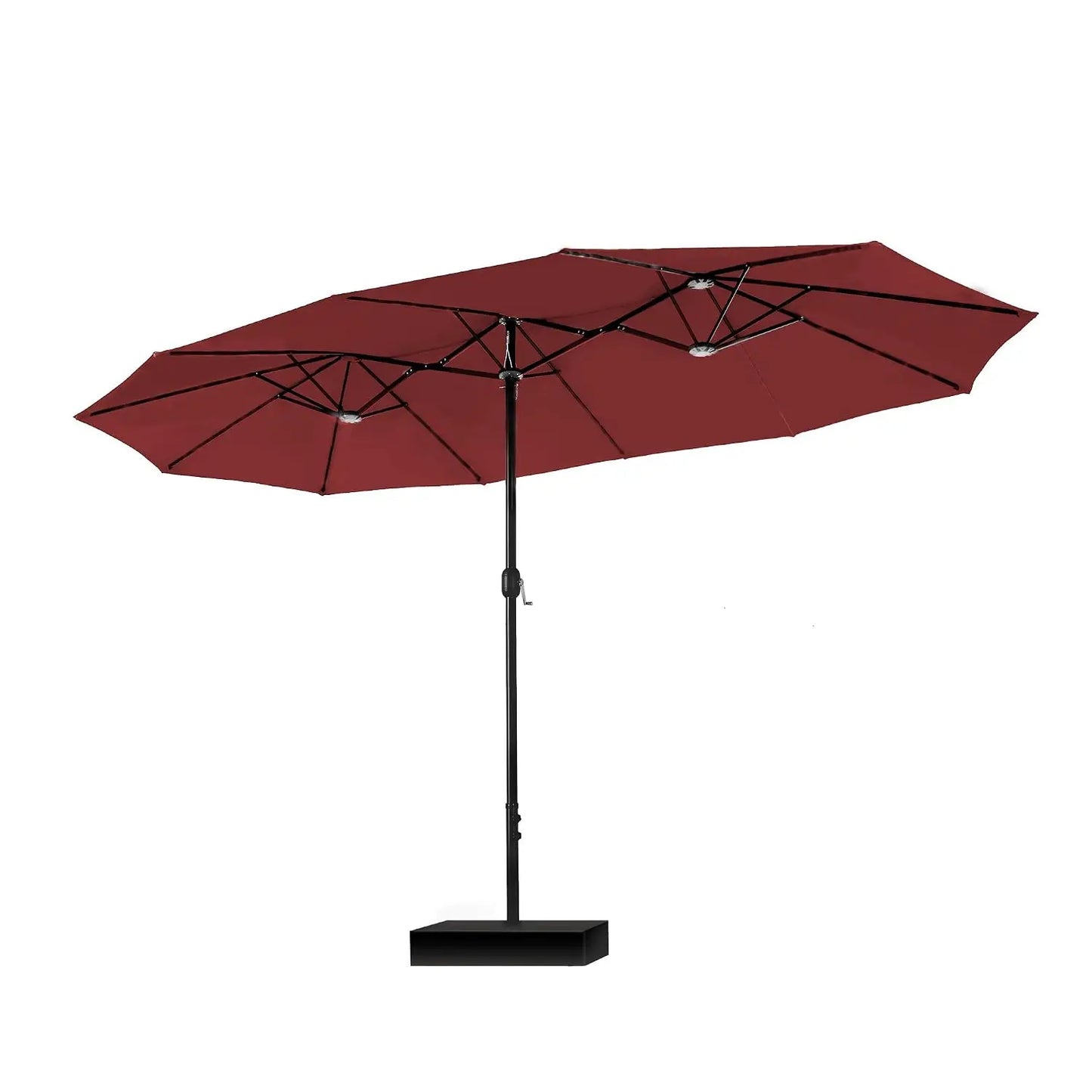 15' Double-Sided Rectangular Large Market Patio Umbrella with Base Included, Customized