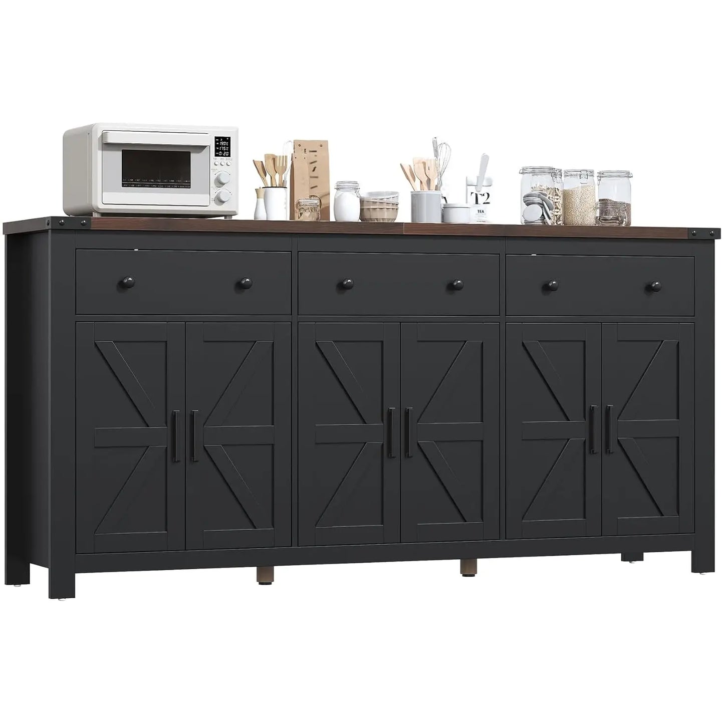 Sideboard Buffet Cabinet With Storage Modern Farmhouse Coffee Bar