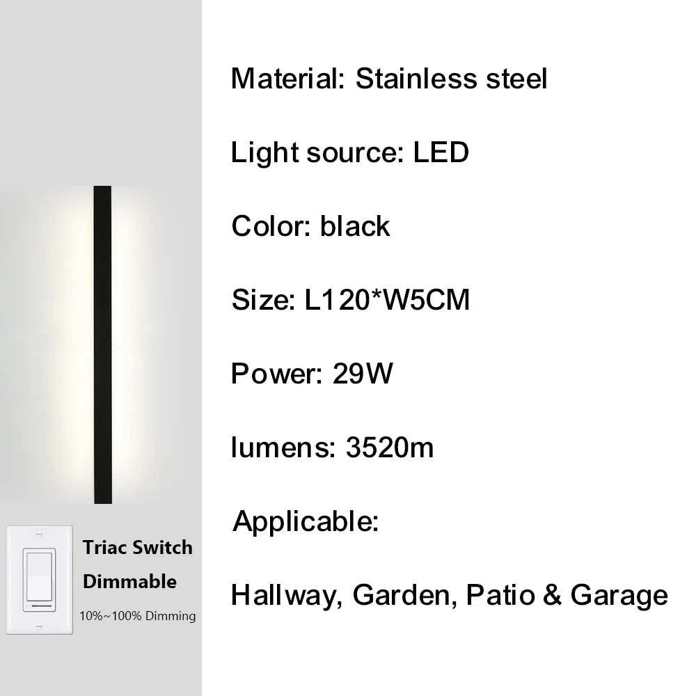 IISINUO Outdoor Porch Light IP67 Dimmable Triac Smart Wall Lamp