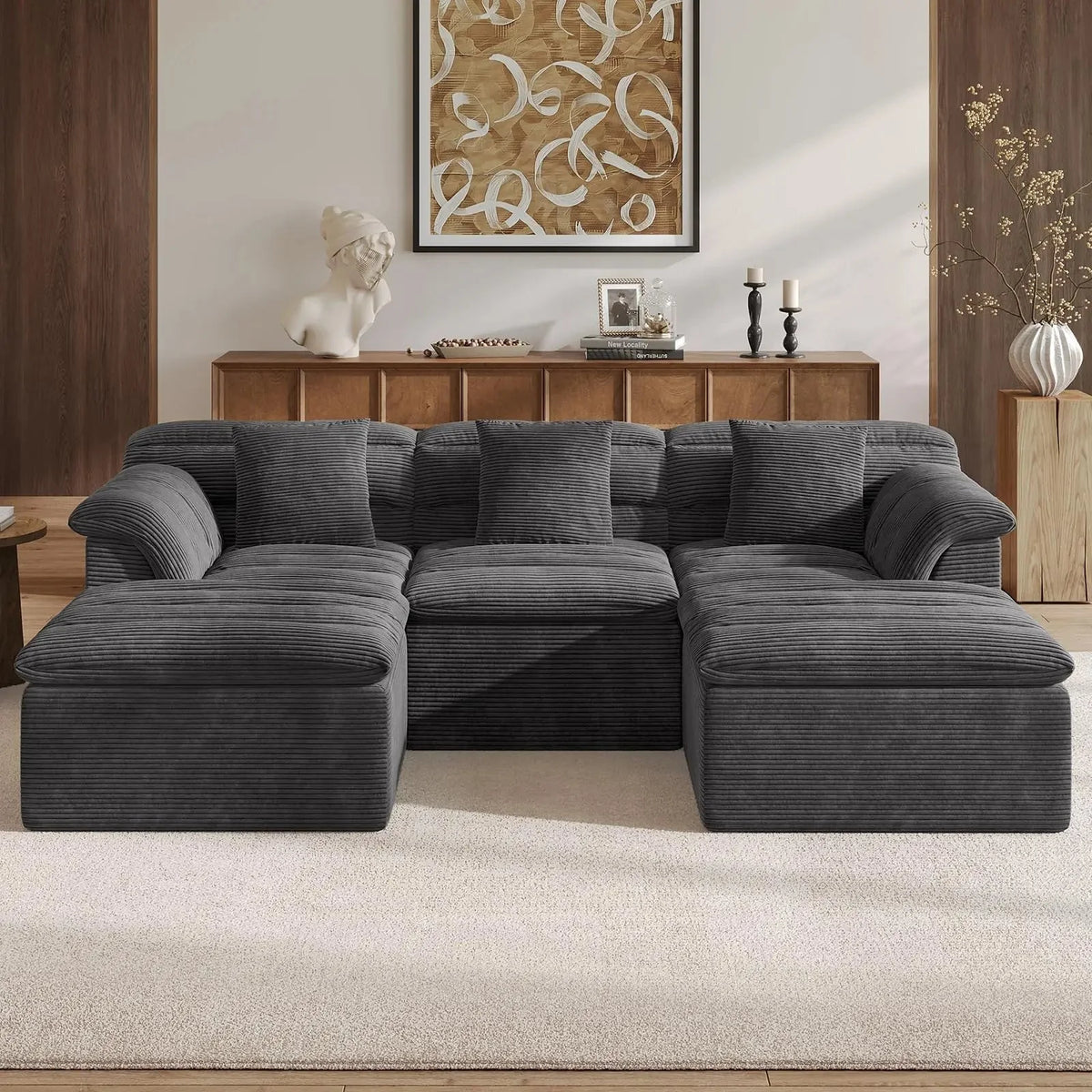 Modern Sectional Cloud Couch With Ottoman Deep Modular Sofa The Pet & Home Store