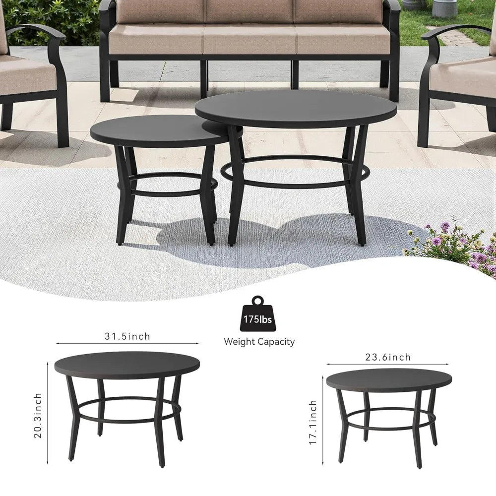 XIAOLANG 4-Piece Aluminum Outdoor Patio Set With Round Coffee Table