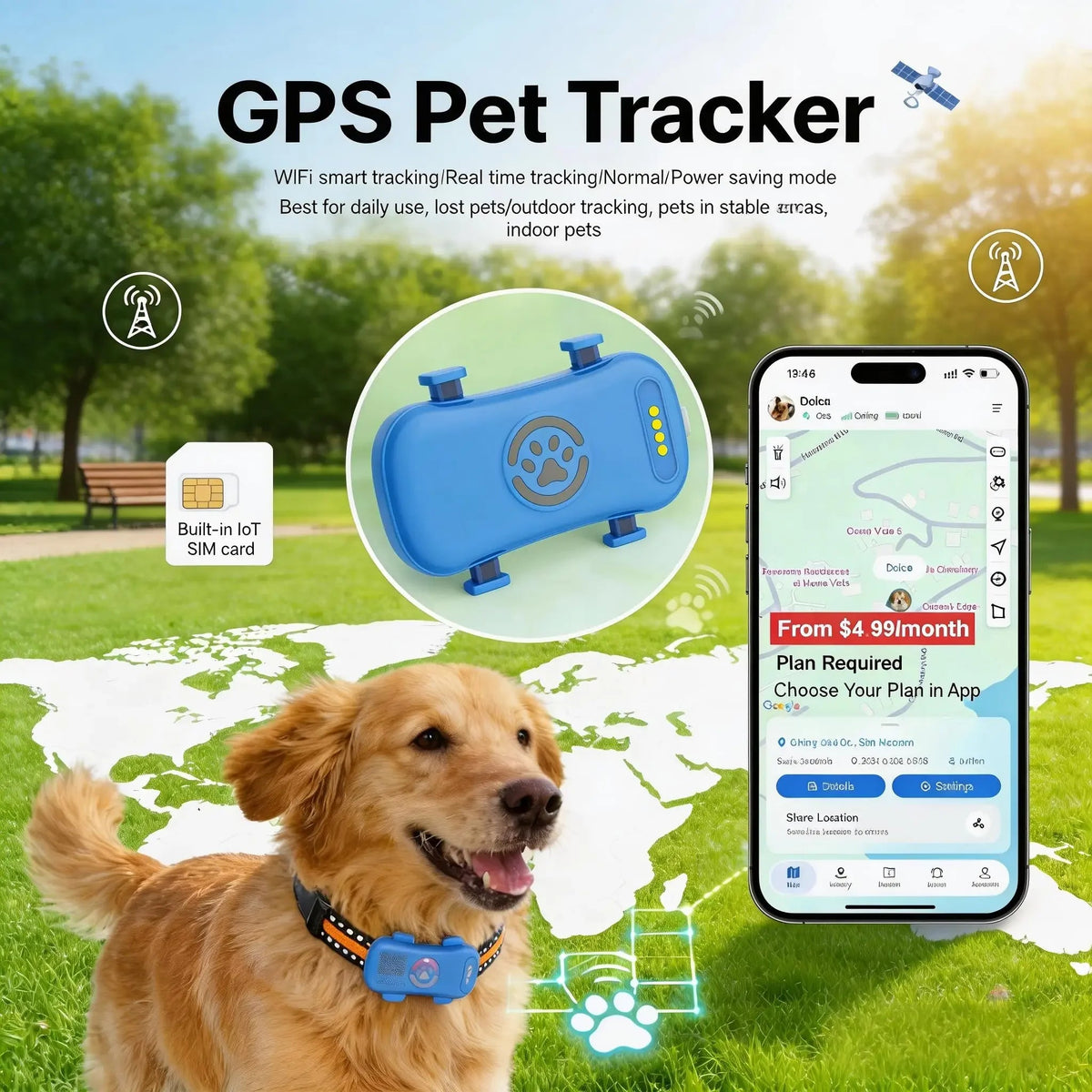 GPS Pet Tracker 4G for Dogs & Cats The Pet & Home Store