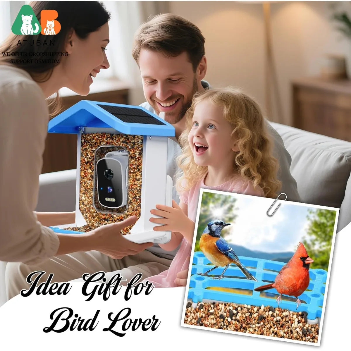 ATUBAN Smart Bird Feeder With Camera And AI Bird Identification