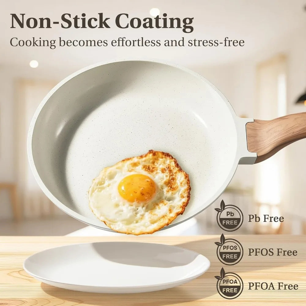 25-Piece Nonstick Cookware Set Granite Pots And Pans With Lids