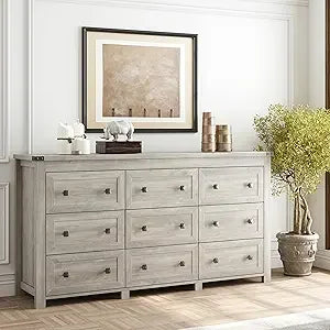 RBXC 9-Drawer Dresser Cabinet For Bedroom With Metal Handles