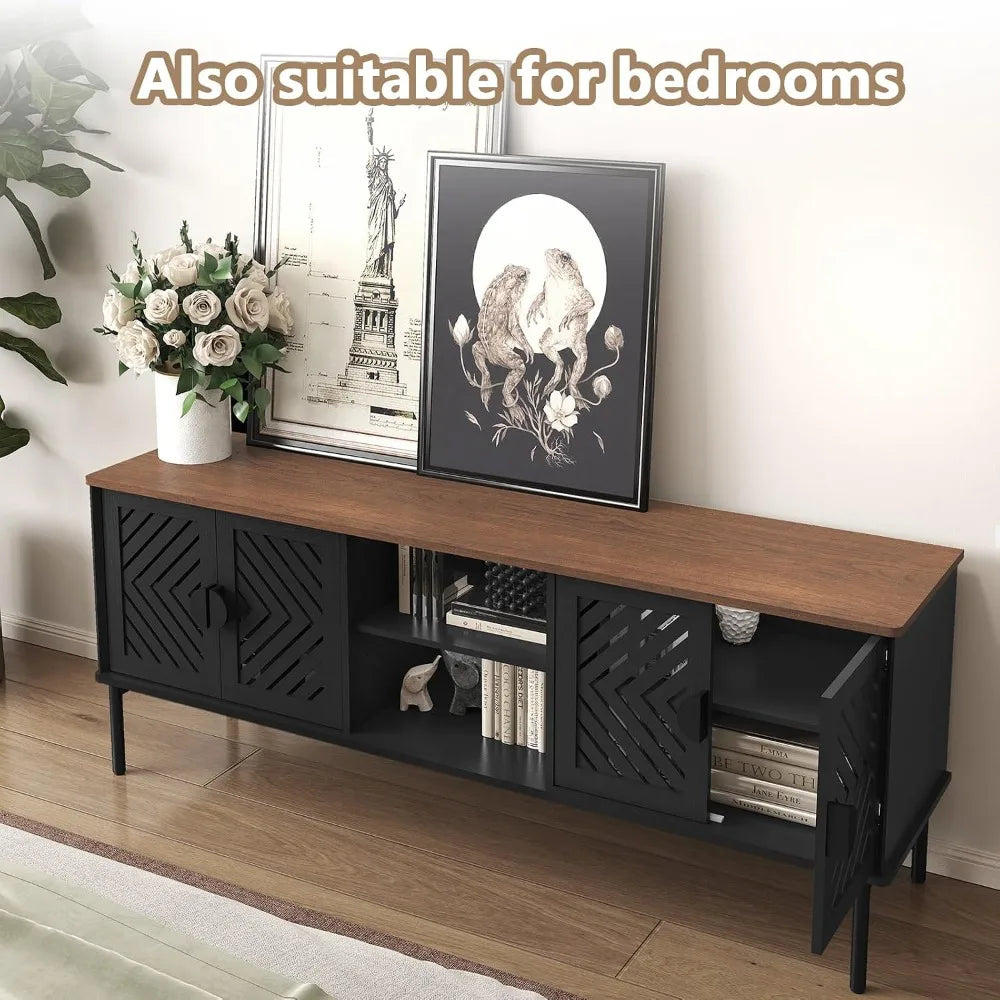 Modern Long TV Stand,Storage For 55-70 Inch TV,Living Room,63 Inch, Custom