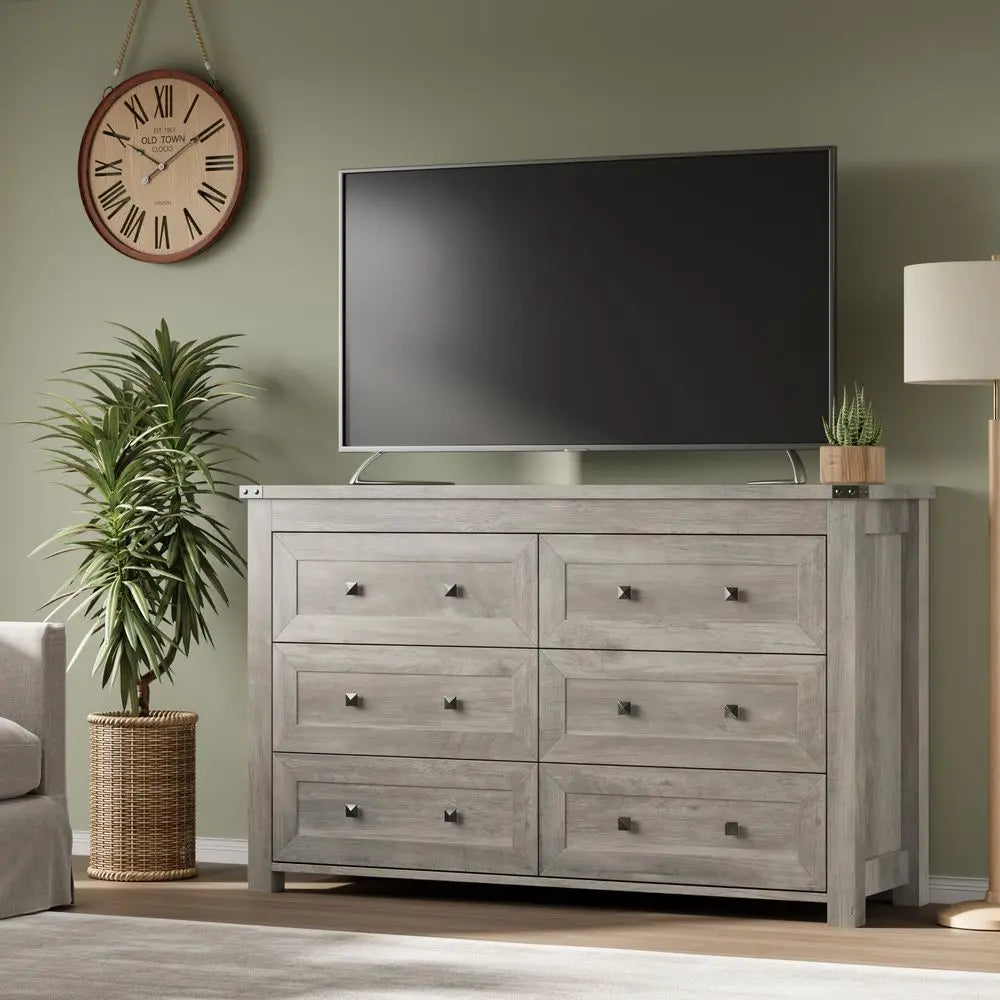 5 Drawer Dresser for Bedroom, 15 D x 23.7 W x 40.4 H in Modern Chest of Drawers, Wood Storage Dresser with Handleless Drawers f