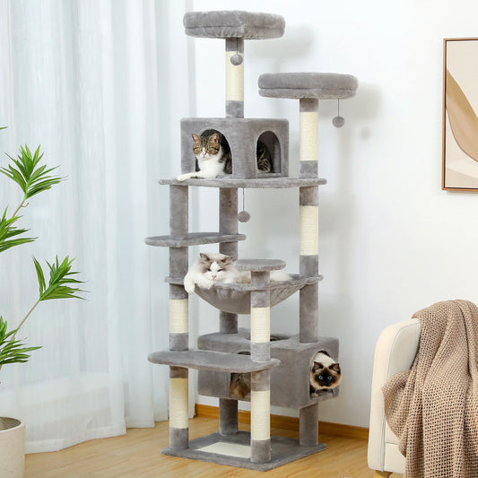 Pequlti Multi Level Cat Tree With Scratching Posts And Perch