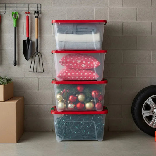 Stackable Holiday Plastic Storage Bins with Lids The Pet & Home Store