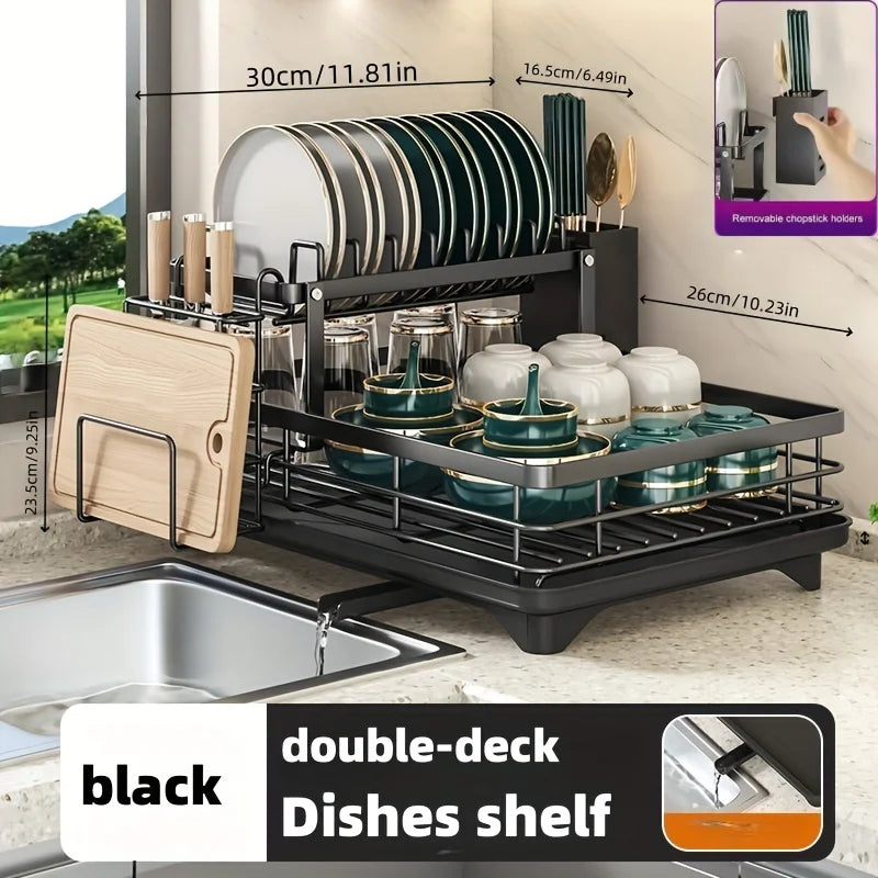 Altruism Commercial-Grade 2-Tier Dish Drying Rack Stainless Steel