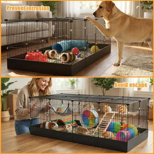 Guinea Pig Cage Enclosed With Door And Waterproof Liner