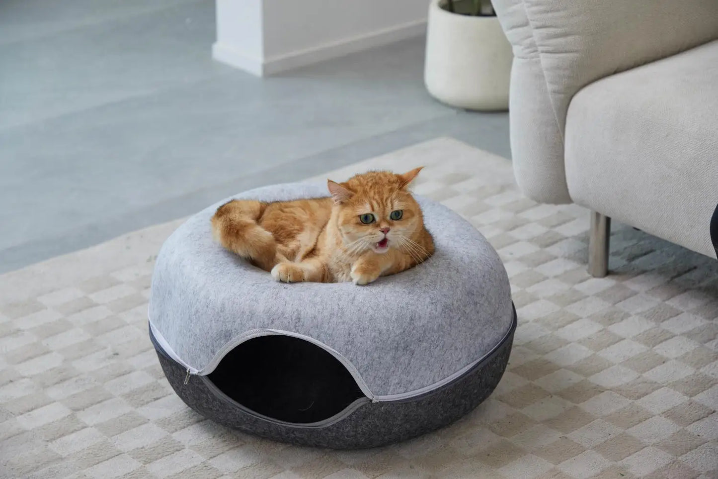 Hexagon Duplex Cat Tunnel Bed Cave For Multiple Cats